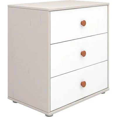 FLEXA Classic Kommode Mit 3 Schubladen Grau/Lack Weiß/rosa 1 FLEXA Classic Kommode Mit 3 Schubladen Grau/Lack Weiß/rosa