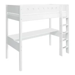 FLEXA White Hochbett Mit Schreibtisch 90x200 Cm Mit Senkrechter Leiter Weiß -Kinder Haushaltswaren Geschäft rn4rdxbspcqz1ooi07t2q4620jam