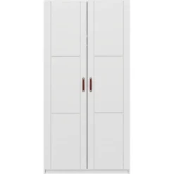 Lifetime Schrank 100cm Mit 2 Türen Und Kleiderstange Weiß Lackiert
