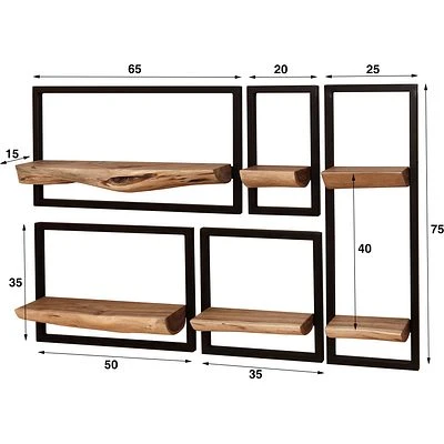 Rubjerg Design Wandregal Edge 5er Set Akazie Massiv Natur 4 Rubjerg Design Wandregal Edge 5er Set Akazie Massiv Natur – Bild 4