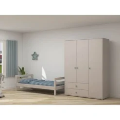 FLEXA Classic Kleiderschrank Mit 3 Türen U. 2 Schubladen Grau/blau -Kinder Haushaltswaren Geschäft rx0rz6nivm6k5v9v78elnv1d1xue