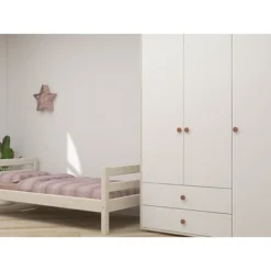FLEXA Classic Kleiderschrank Mit 3 Türen U. 2 Schubladen Mattweiß/Lack Weiß/rosa -Kinder Haushaltswaren Geschäft s2jg7ftie8oo23hy4euu5afq67v7