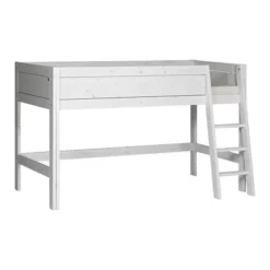 Lifetime Halbhohes Bett Mit Deluxe Lattenrost Whitewash Schräge Leiter 462521-01W