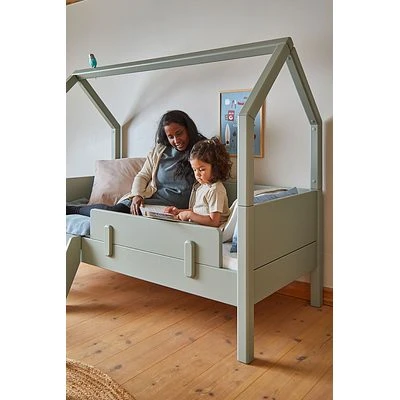 FLEXA Ask Junior Hausbett 70x160cm Mit Absturzsicherung Und Leiter Weiß 2 FLEXA Ask Junior Hausbett 70x160cm Mit Absturzsicherung Und Leiter Weiß – Bild 2