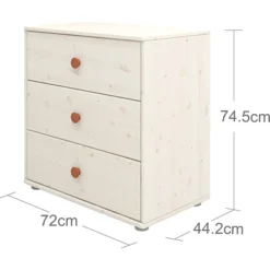 FLEXA Classic Kommode Mit 3 Schubladen Mattweiß/rosa -Kinder Haushaltswaren Geschäft sb3gwsi765ro7n39sjcfy5v5wax6