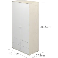 FLEXA Classic Kleiderschrank Mit 2 Türen U. 2 Schubladen Mattweiß/Lack Weiß -Kinder Haushaltswaren Geschäft see4y9z87wl55dywfhxzpqfgnewh