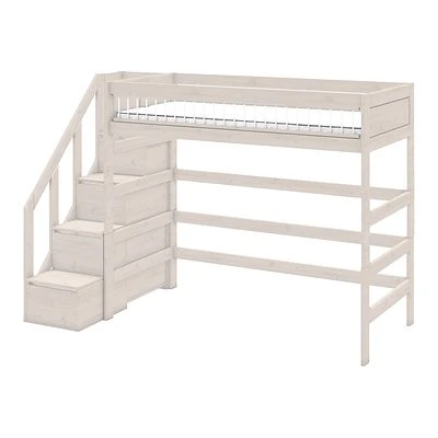 Lifetime Hochbett Mit Treppe Und Deluxe Lattenrost Absturzsicherung Streben Whitewash 1 Lifetime Hochbett Mit Treppe Und Deluxe Lattenrost Absturzsicherung Streben Whitewash