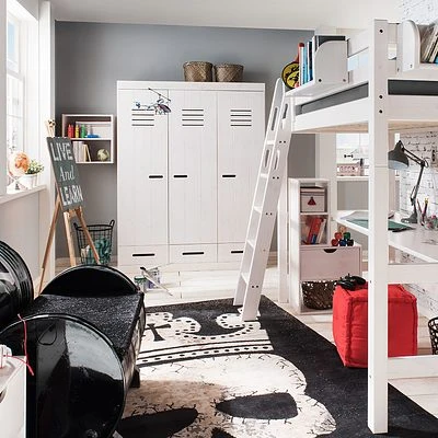 Infanskids Kleiderschrank 3-türig Kiefer/weiß 2 Infanskids Kleiderschrank 3-türig Kiefer/weiß – Bild 2