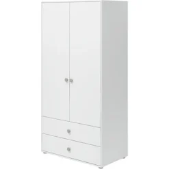 FLEXA Roomie Kleiderschrank Mit 2 Türen Und 2 Schubladen Weiß/grün