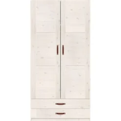 Lifetime Schrank 100cm Mit 2 Türen, 2 Böden Und 2 Schubladen Whitewash