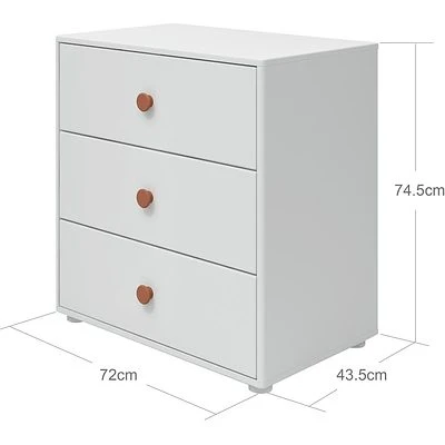 FLEXA Roomie Kommode Mit 3 Schubladen Weiß/rosa 4 FLEXA Roomie Kommode Mit 3 Schubladen Weiß/rosa – Bild 4