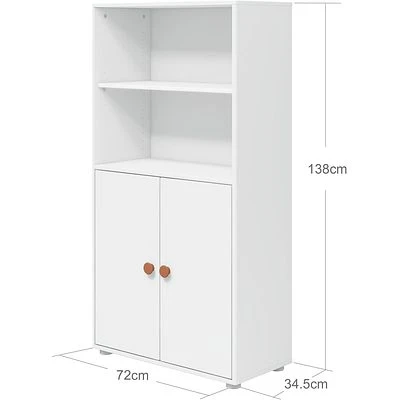 FLEXA Roomie Midi Bücherregal Mit 2 Türen Weiß/rosa 4 FLEXA Roomie Midi Bücherregal Mit 2 Türen Weiß/rosa – Bild 4