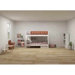 FLEXA White Etagenbett 90x200 Cm Mit Senkrechter Leiter Weiß/rotviolett -Kinder Haushaltswaren Geschäft t70p4yn0qv8oejqg22y8sk8h281w