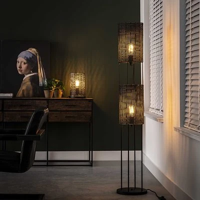 Rubjerg Design Stehleuchte Armor 2 Leuchten Metall Schwarz/braun 4 Rubjerg Design Stehleuchte Armor 2 Leuchten Metall Schwarz/braun – Bild 4