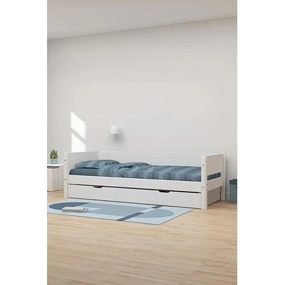 FLEXA White Einzelbett 90x200cm Mit Gästebett Hochklappbar Weiß 6 FLEXA White Einzelbett 90x200cm Mit Gästebett Hochklappbar Weiß – Bild 6