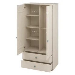 FLEXA Classic Kleiderschrank Mit 2 Türen U. 2 Schubladen Mattweiß/blau -Kinder Haushaltswaren Geschäft ti1e7k2lih38mf2jrv5th650hpsz