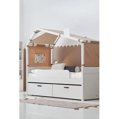 COOL KIDS Tagesbett 90x200cm Mit Himmelaufsatz Rainbow Weiß Inkl. Rollrost 2 COOL KIDS Tagesbett 90x200cm Mit Himmelaufsatz Rainbow Weiß Inkl. Rollrost – Bild 2