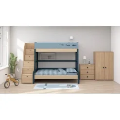 FLEXA Popsicle Familienbett Mit Treppe Blueberry -Kinder Haushaltswaren Geschäft tjhcpotcalbdjx5plbe6b2akhb27