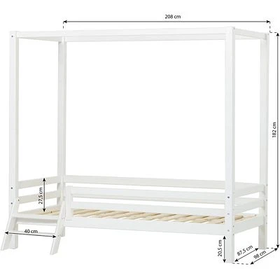 Hoppekids ECO Dream Himmelbett 90x200cm Mit 3/4 Absturzs. Und Kleiner Leiter Weiß 6 Hoppekids ECO Dream Himmelbett 90x200cm Mit 3/4 Absturzs. Und Kleiner Leiter Weiß – Bild 6