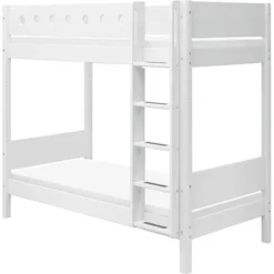 FLEXA White Hohes Etagenbett Mit Senkrechter Leiter Weiß