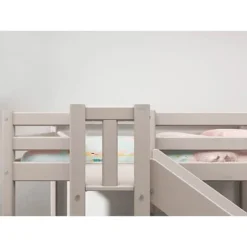 FLEXA Classic Halbhohes Bett Mit Plattform Und Rutsche Grau Lasiert -Kinder Haushaltswaren Geschäft tv8200conj5juawerj2eigmdpy78