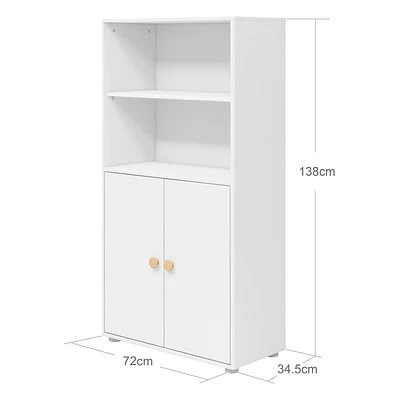 FLEXA Roomie Midi Bücherregal Mit 2 Türen Weiß/eiche 4 FLEXA Roomie Midi Bücherregal Mit 2 Türen Weiß/eiche – Bild 4