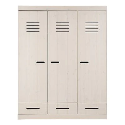 Infanskids Kleiderschrank 3-türig Kiefer/weiß 1 Infanskids Kleiderschrank 3-türig Kiefer/weiß