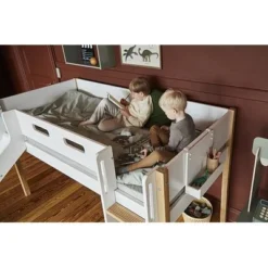 FLEXA Nor Halbhohes Bett Mit Schrägleiter Und Rutsche Weiß/eiche 16 FLEXA Nor Halbhohes Bett Mit Schrägleiter Und Rutsche Weiß/eiche -Kinder Haushaltswaren Geschäft u4wzlsst2xz4a0scjbicn3kiacu1