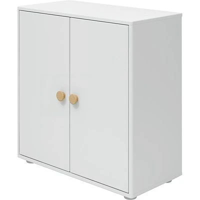 FLEXA Roomie Mini Bücherregal Mit 2 Türen Weiß/eiche 1 FLEXA Roomie Mini Bücherregal Mit 2 Türen Weiß/eiche