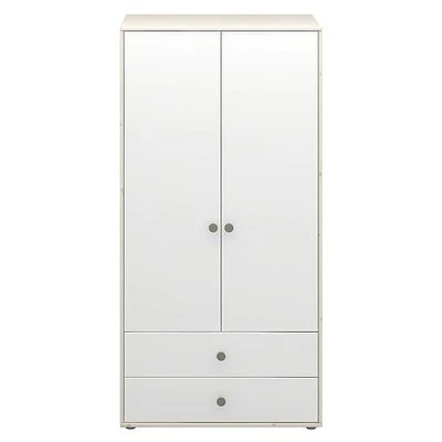 FLEXA Classic Kleiderschrank Mit 2 Türen U. 2 Schubladen Mattweiß/Lack Weiß/grün 2 FLEXA Classic Kleiderschrank Mit 2 Türen U. 2 Schubladen Mattweiß/Lack Weiß/grün – Bild 2