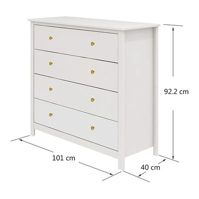 FLEXA Luna Kommode Mit 4 Schubladen Weiß 5 FLEXA Luna Kommode Mit 4 Schubladen Weiß – Bild 5