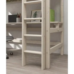 FLEXA Classic Hochbett Mit Schreibtisch Und Senkrechter Leiter Mattweiß -Kinder Haushaltswaren Geschäft unwvoh9gepslnhk0igpkmvbc0foo