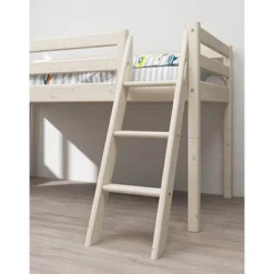 FLEXA Classic Halbhohes Bett Mit Schrägleiter Und Rutsche Mattweiß -Kinder Haushaltswaren Geschäft uwpk1aqvafevu519agolq2ff3glp