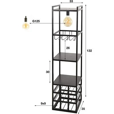 Rubjerg Design Weinregal Mit Lampe Decorate Metall Schwarz 5 Rubjerg Design Weinregal Mit Lampe Decorate Metall Schwarz – Bild 5