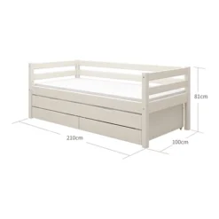 FLEXA Classic Bett 90x200cm Mit Ausziehbett Und 2 Schubladen Mattweiß -Kinder Haushaltswaren Geschäft vhzllev6ed3h5wztnsnkf4x7uszm