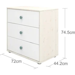 FLEXA Classic Kommode Mit 3 Schubladen Mattweiß/Lack Weiß/blau -Kinder Haushaltswaren Geschäft vm9oqilywri2gwjj01zfhfkpps0a
