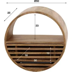 Rubjerg Design Wandregal Tweak Ø50 Cm 1 Schublade Mangoholz Massiv Sandfarben -Kinder Haushaltswaren Geschäft vtdjuaxplmf5sqb6bwgcolbclkq3