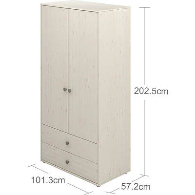 FLEXA Classic Kleiderschrank Mit 2 Türen U. 2 Schubladen Mattweiß/grün 4 FLEXA Classic Kleiderschrank Mit 2 Türen U. 2 Schubladen Mattweiß/grün – Bild 4