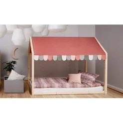 FLEXA Cottage Bett Holzhaus 90x200cm Natur -Kinder Haushaltswaren Geschäft vvp6bctu2idh7mxacnqb99hezizb