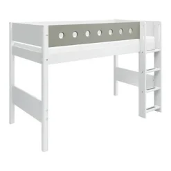 FLEXA White Mittelhohes Bett 90x200 Cm Mit Senkrechter Leiter Weiß/grün -Kinder Haushaltswaren Geschäft w3t6krxq9a44jcichewg9enmesr2