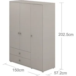 FLEXA Classic Kleiderschrank Mit 3 Türen U. 2 Schubladen Grau/grün -Kinder Haushaltswaren Geschäft w9qoszmfrd87re7nunvfyndnwtac
