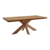 LifeConcept Esstisch 180x100cm Zerreiche Baumkante (6cm) Natur Geölt Mit Holz Spider-Gestell