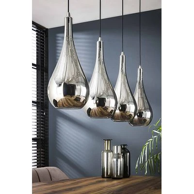 Rubjerg Design Hängeleuchte Drop 4 Leuchten Glas Chrom 6 Rubjerg Design Hängeleuchte Drop 4 Leuchten Glas Chrom – Bild 6