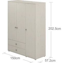 FLEXA Classic Kleiderschrank Mit 3 Türen U. 2 Schubladen Mattweiß/grün 11 FLEXA Classic Kleiderschrank Mit 3 Türen U. 2 Schubladen Mattweiß/grün -Kinder Haushaltswaren Geschäft wl2t32jacf5ts4bzxx1gd552k91d