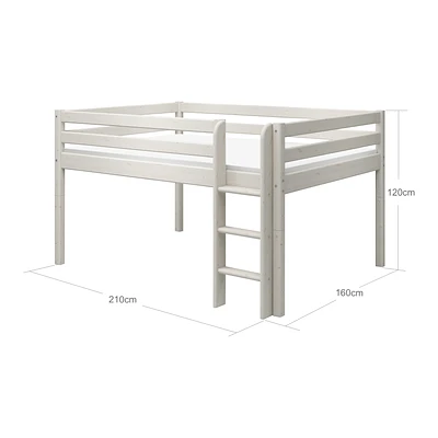 FLEXA Classic Halbhohes Bett 140x200cm Mit Senk. Leiter Mattweiß 4 FLEXA Classic Halbhohes Bett 140x200cm Mit Senk. Leiter Mattweiß – Bild 4