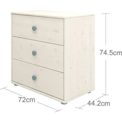 FLEXA Classic Kommode Mit 3 Schubladen Mattweiß/blau -Kinder Haushaltswaren Geschäft wyg7s323x3qyszi4gu6ctvsd4i2h