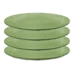 Koziol Flacher Teller 260mm CLUB PLATE 260mm Nature Leaf Green 4er-Set