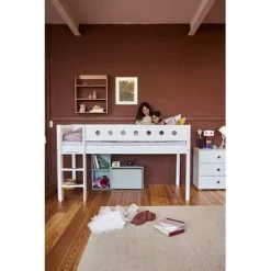 FLEXA White Halbhohes Bett Mit Senkrechter Leiter Weiß -Kinder Haushaltswaren Geschäft xcn86pqy1ny8recfc2lx8xyxlzsv
