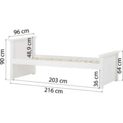 Hoppekids Maja Deluxe Junior-Bett 90x200cm Weiß Inkl. Kaltschaum-Matratze -Kinder Haushaltswaren Geschäft xiwll6na40xa8j38hsb6xwyp9tsz