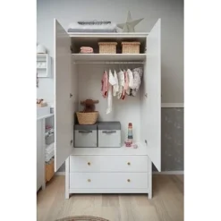 FLEXA Luna Kleiderschrank Mit 2 Türen Und 2 Schubladen Weiß -Kinder Haushaltswaren Geschäft xj9c6l8uof018iz3z5cenhppv04t